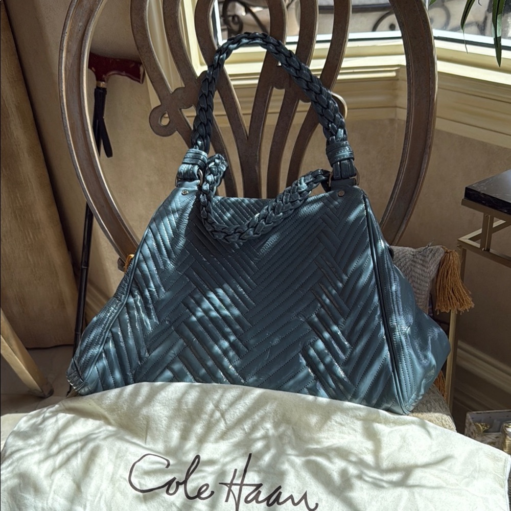 Cole Haan Blue Chevron Shoulder Bag